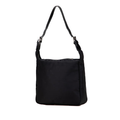 Fendi FF Logo Nylon Leather Shoulder Bag