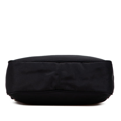 Fendi FF Logo Nylon Leather Shoulder Bag