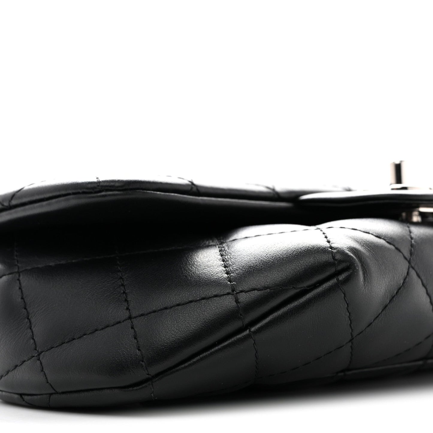 Calfskin Quilted CC Uniform Flap Belt Bag Black
