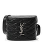 Lambskin Quilted Monogram June Box Bag  Black