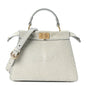 Stingray Shiny Nappa Petite Peekaboo I SEE U Satchel Pearl Grey