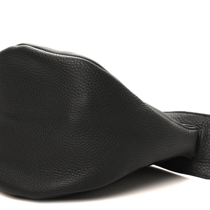 Grained Calfskin Large Slouchy Banana Bag Black