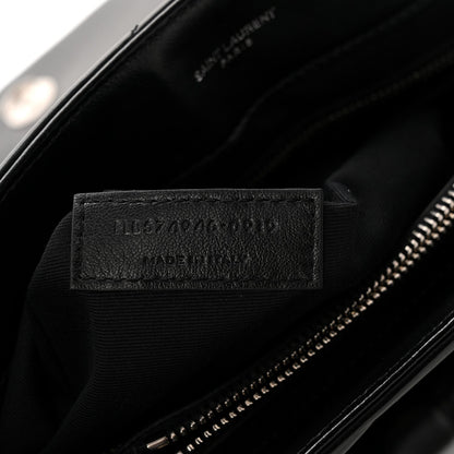 Calfskin Y Quilted Monogram Medium Loulou Chain Satchel Black