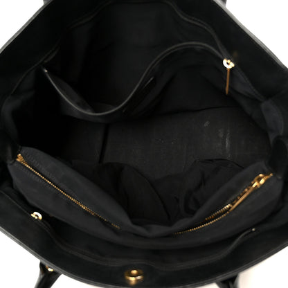 Calfskin Cerf Executive Shopper Tote Black
