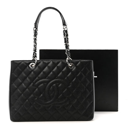 Caviar Quilted Grand Shopping Tote GST Black