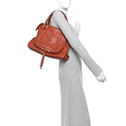 Calfskin Medium Marcie Satchel Brown Delight