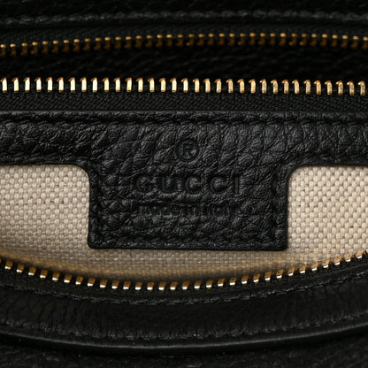 Calfskin GG Emblem Small Top Handle Bag Black