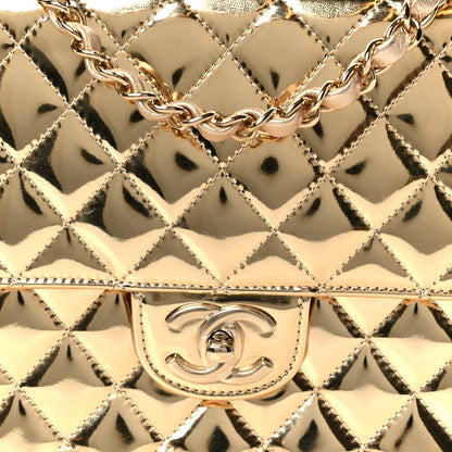 Mirror Calfskin Metallic Calfskin Quilted Hollywood Boulevard Backpack With Coin Purse Gold