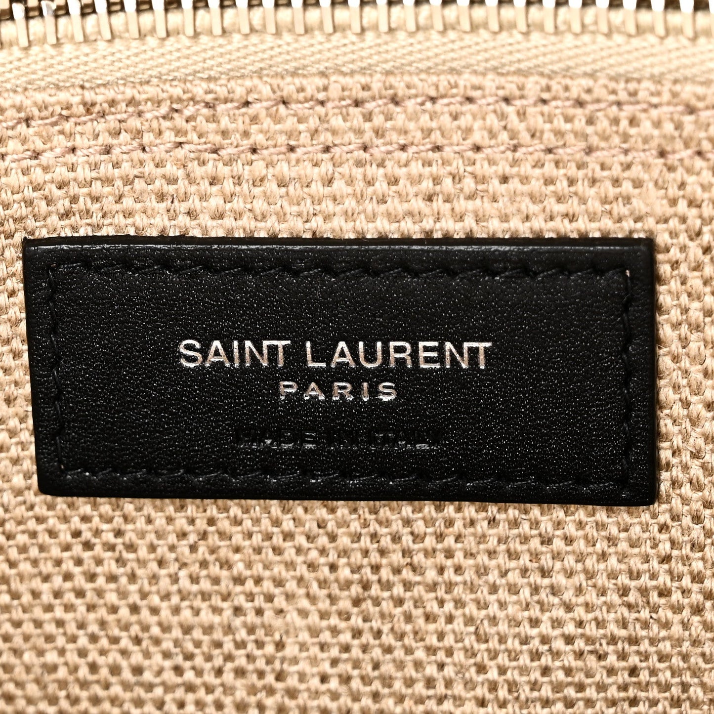 Linen Calfskin Small Rive Gauche Tote Greggio Natural