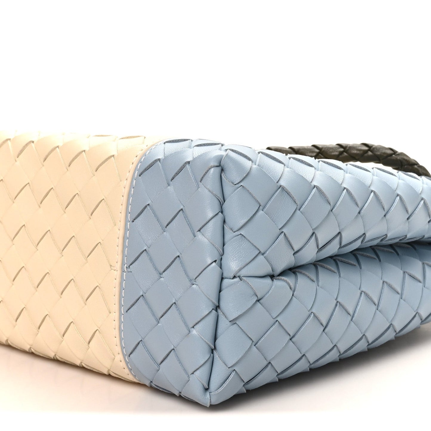 Nappa Intrecciato Medium Andiamo Shoulder Bag Sea Salt Ice Kaki