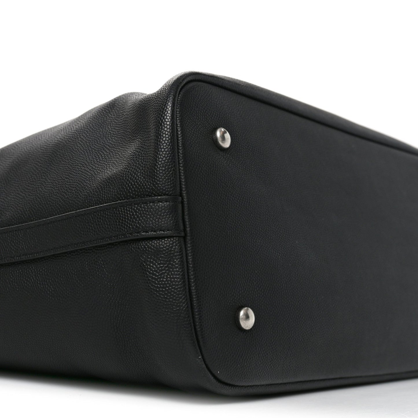 Calfskin Large Coco Eyelets Shopping Tote Black