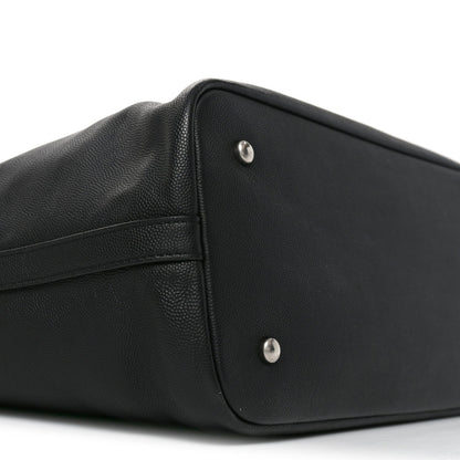 Calfskin Large Coco Eyelets Shopping Tote Black