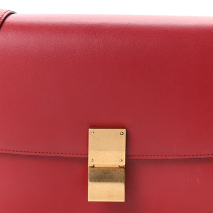 Box Calfskin Medium Classic Box Flap Bag Red
