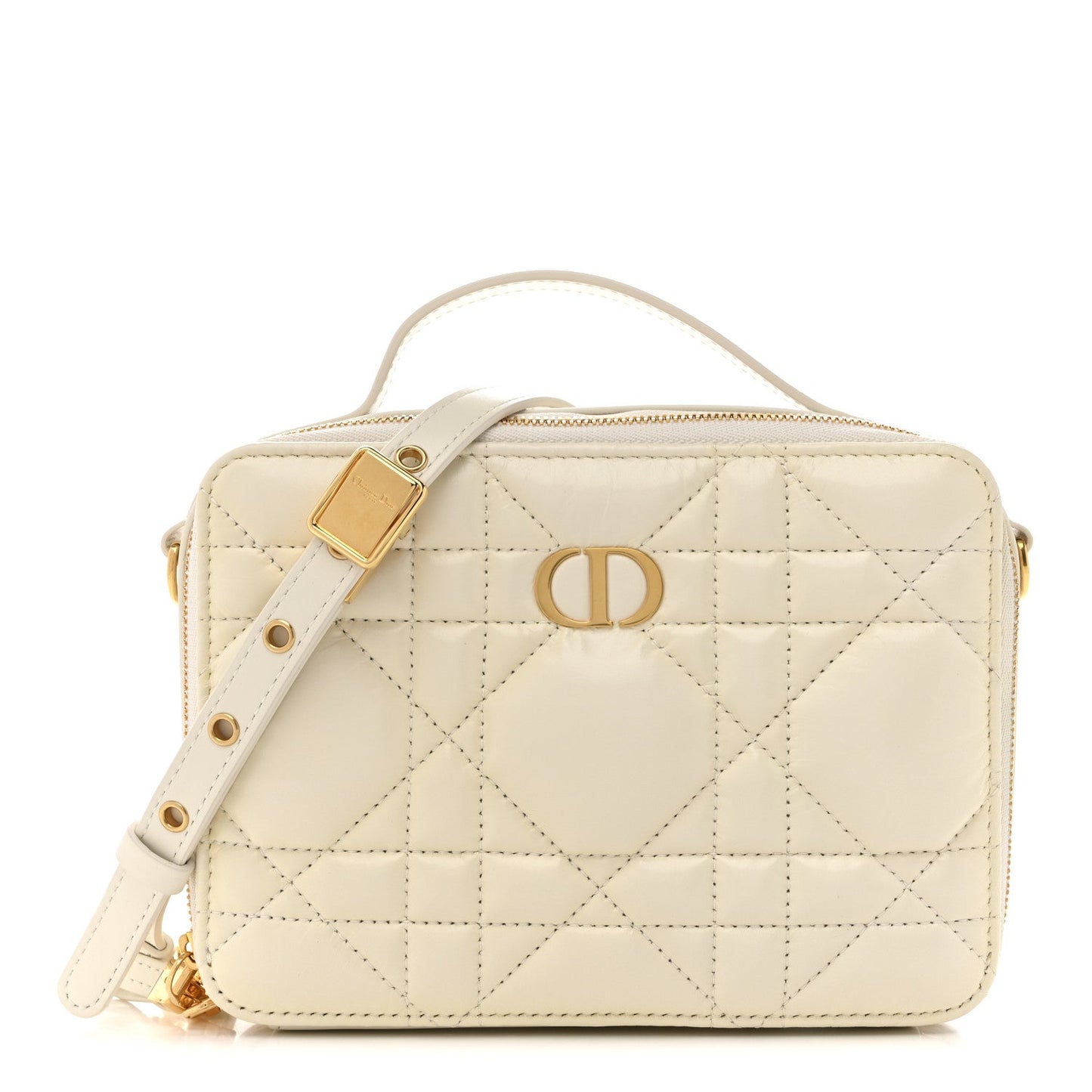 Calfskin Macrocannage Caro Box Bag Latte