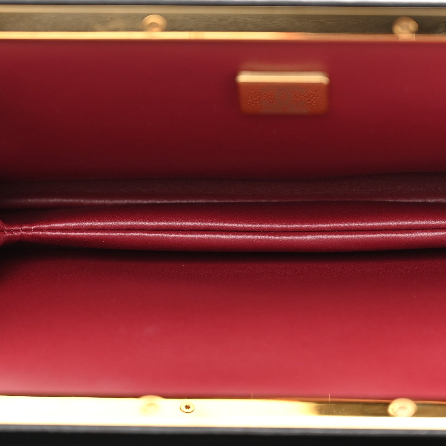 Calfskin Crocodile Embossed CC Clutch Black