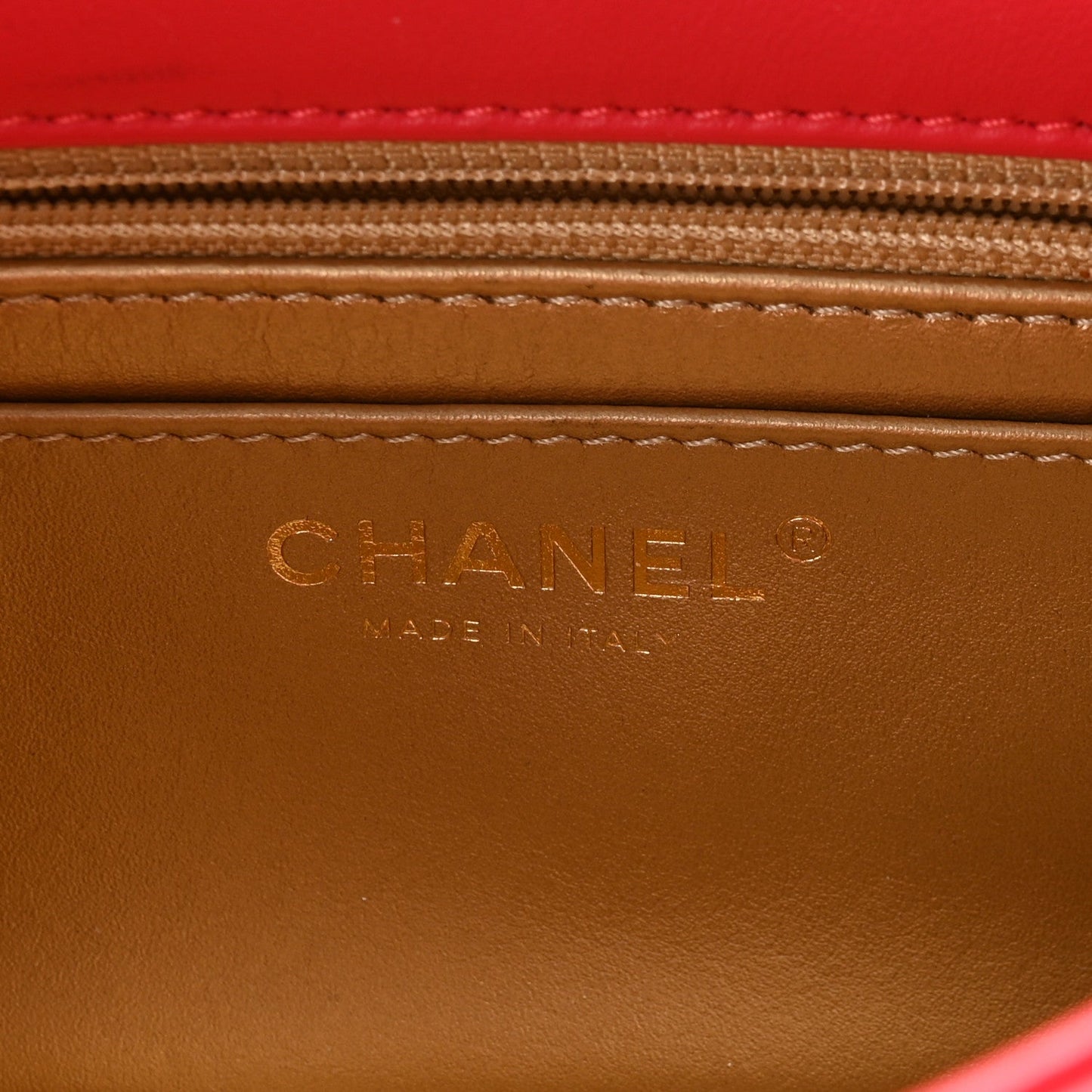 Lambskin Quilted Mini Pearl Crush Flap Red