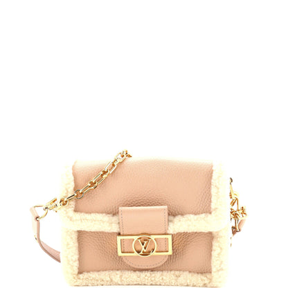 Louis Vuitton Dauphine Shoulder Bag Leather with Shearling Mini