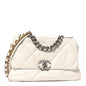 Quilted Large Chanel 19 Flap White