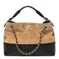 Suede Calfskin Shiny Lambskin Quilted Small Coco Base Shopping Bag Beige Black