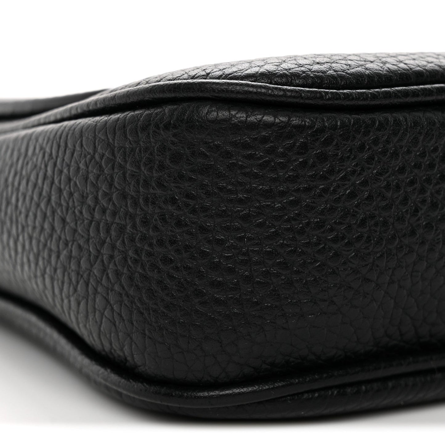 Pebbled Calfskin Medium Soho Flap Crossbody Black