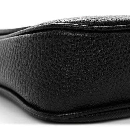 Pebbled Calfskin Medium Soho Flap Crossbody Black
