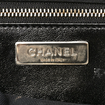 Shiny Lambskin Quilted 31 Shopping Bag Black