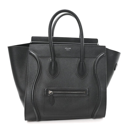 Drummed Calfskin Mini Luggage Black