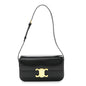 Shiny Calfskin Triomphe Shoulder Bag Black