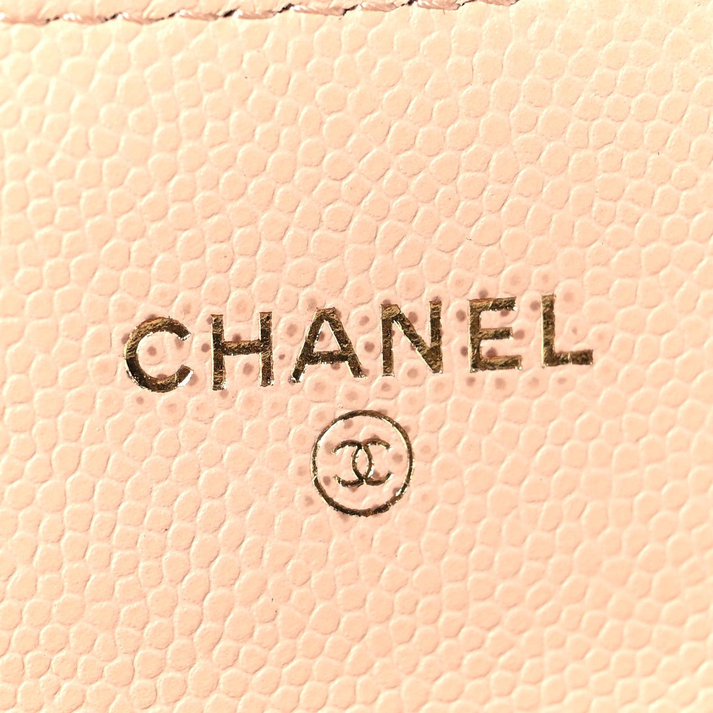 Caviar Quilted Mini Clutch With Chain Light Beige