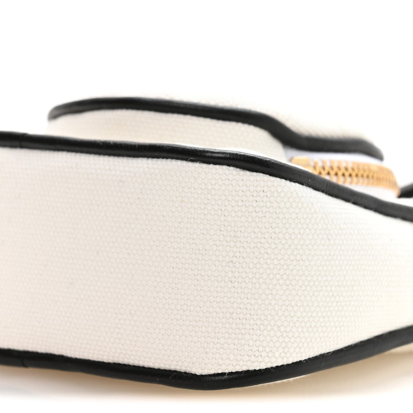 Canvas Calfskin Tennis Racket Mini Bag White Black