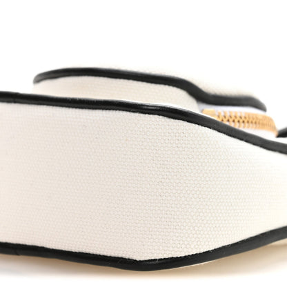 Canvas Calfskin Tennis Racket Mini Bag White Black