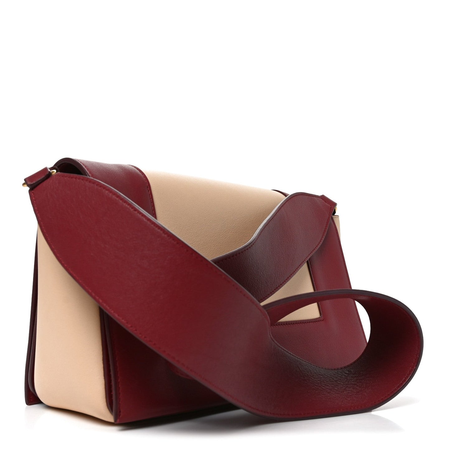 Shiny Smooth Calfskin Medium Frame Shoulder Bag Ruby Nude