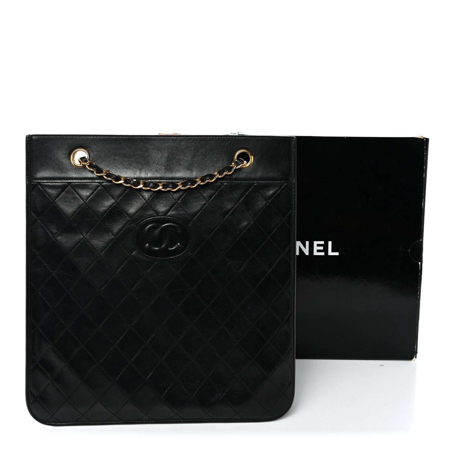 Lambskin Quilted CC Shoulder Bag Black
