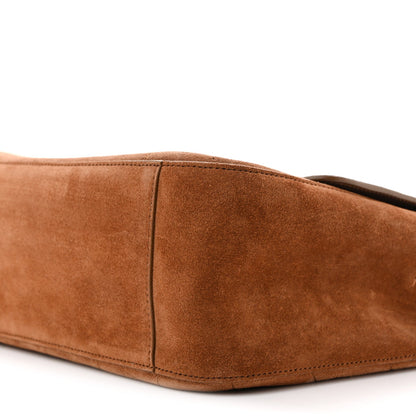 Suede Calfskin Small Souplissimo Maxi Flap Camel