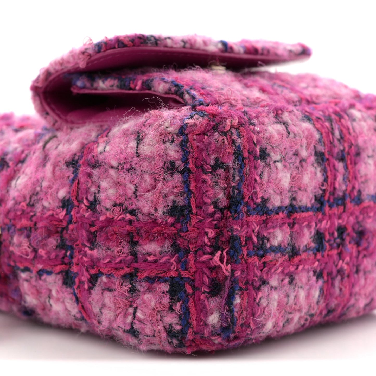 Tweed Quilted CC Mini Classic Backpack Fuchsia Navy