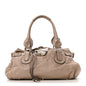 Metallic Calfskin Medium Paddington Satchel Taupe