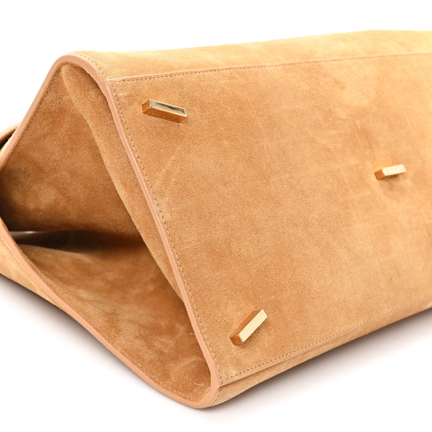 Suede Calfskin Large Hug Bag Natural