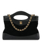 Suede Shiny Crumpled Calfskin Quilted Nano 31 Shopping Bag Black
