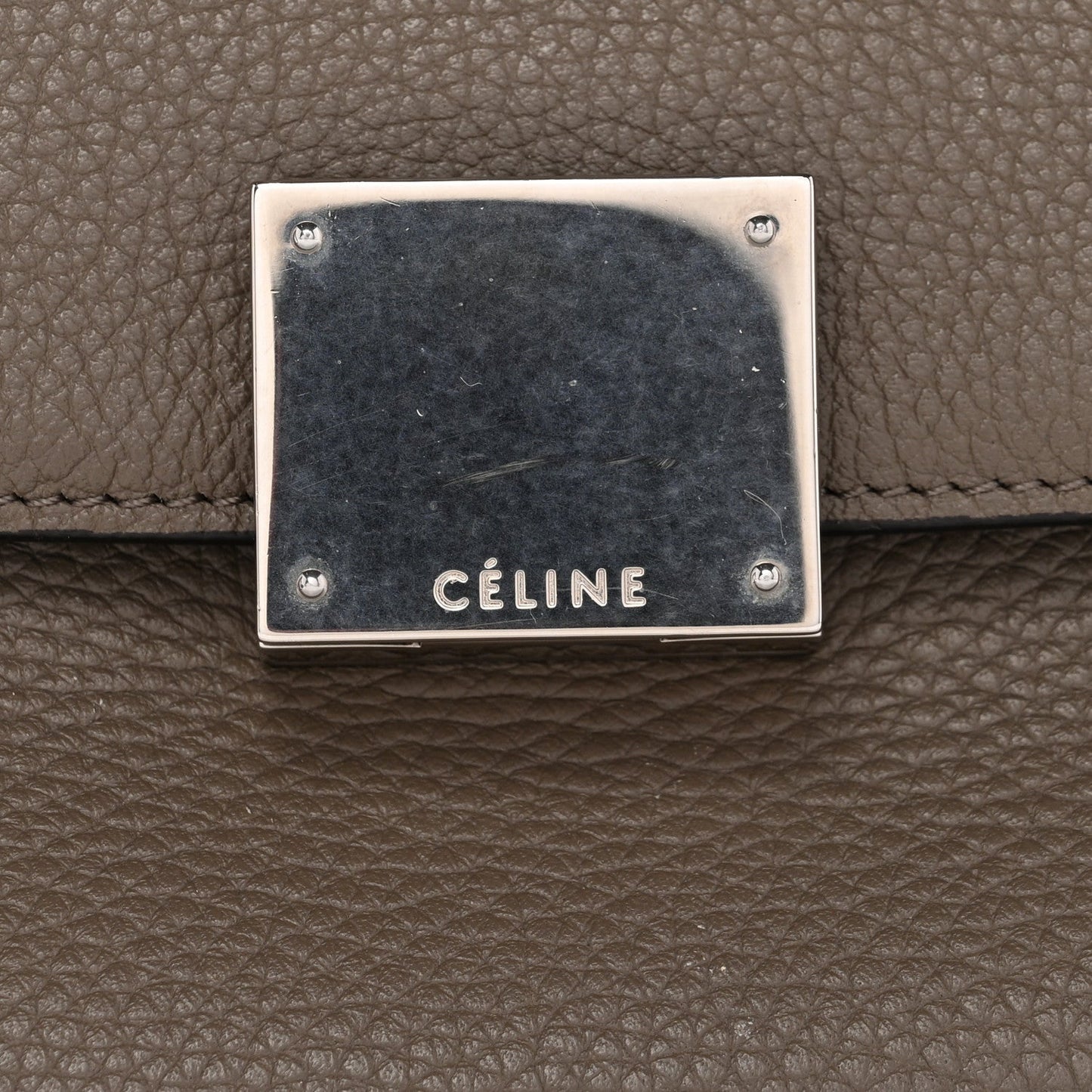 Drummed Calfskin Suede Medium Trapeze Souris