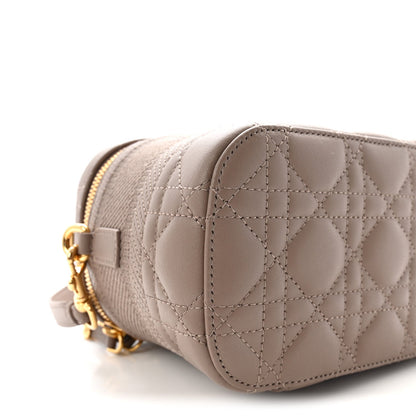Lambskin Cannage Small Diortravel Vanity Case Warm Taupe