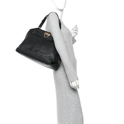 Calfskin Trifolio Tote Black