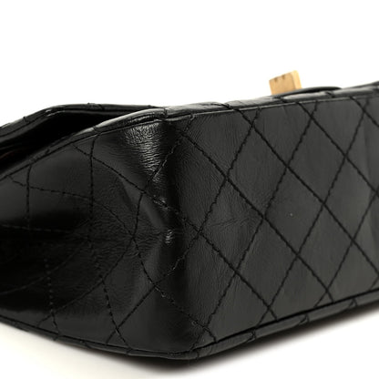 Aged Calfskin Quilted 2.55 Reissue 225 Flap Black
