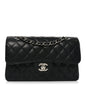 Caviar Quilted Small Double Flap Black