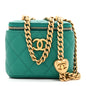 Caviar Quilted Sweetheart Mini Vanity Case Green