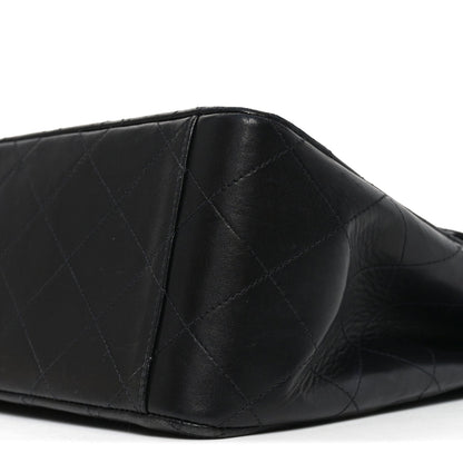 Lambskin Quilted XL Jumbo Single Flap Black