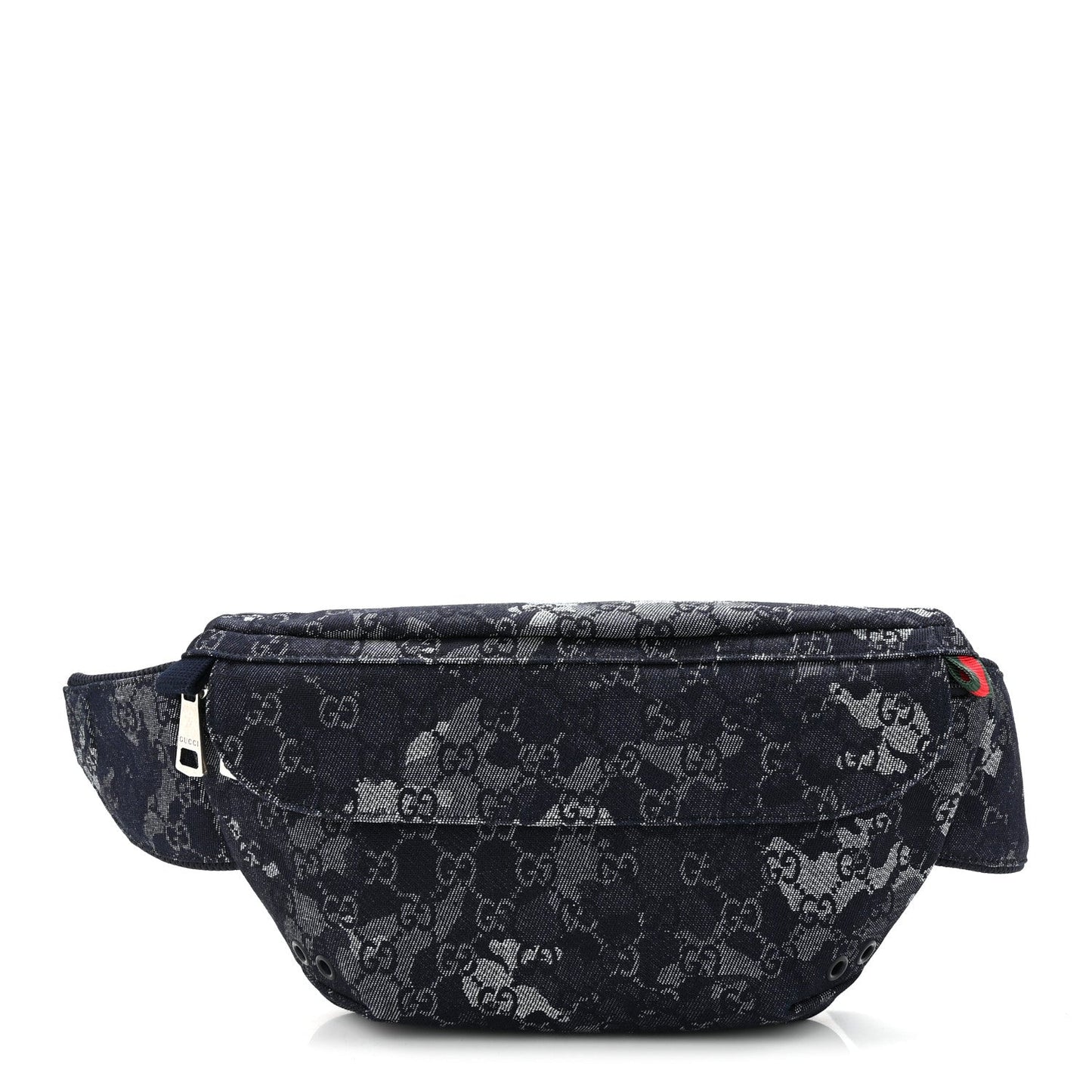 Denim Monogram Web Belt Bag Blue Multicolor
