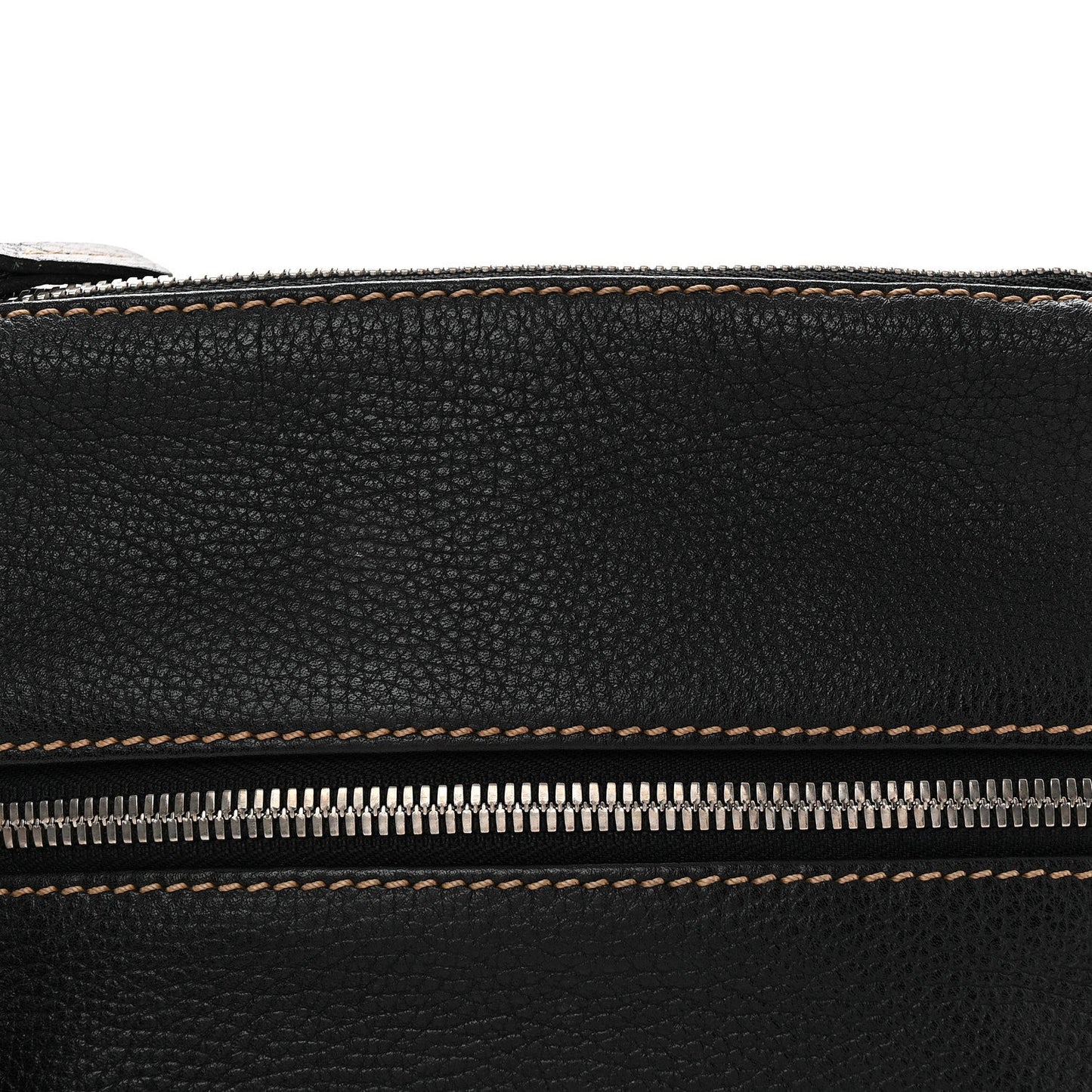 Grained Calfskin Tassel Shoulder Bag Black