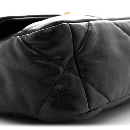 Lambskin Quilted Medium Chanel 19 Flap Black