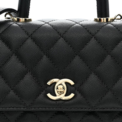 Caviar Quilted Extra Mini Coco Handle Flap Black