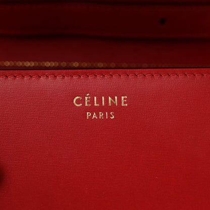 Box Calfskin Medium Classic Box Flap Bag Red